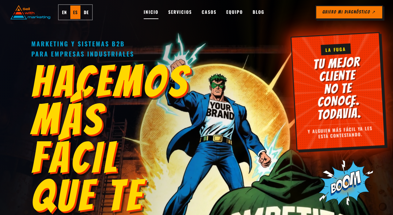 Captura de la web de Sell with Marketing