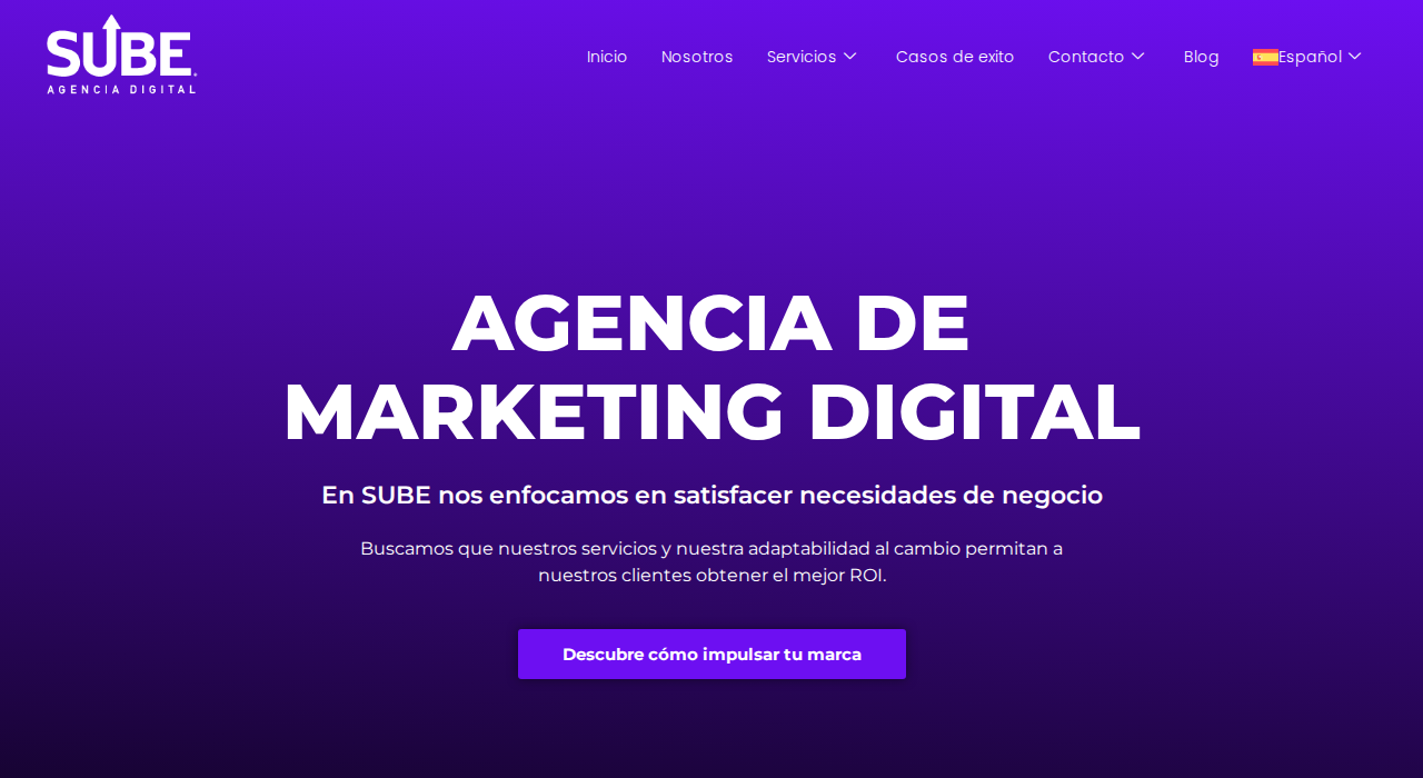 Captura de la web de sube-agencia-digital