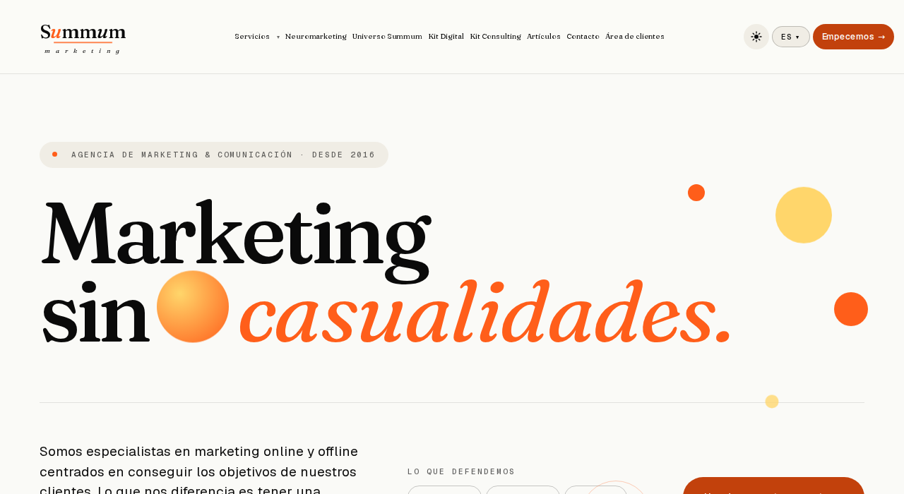 Captura de la web de Summum Marketing