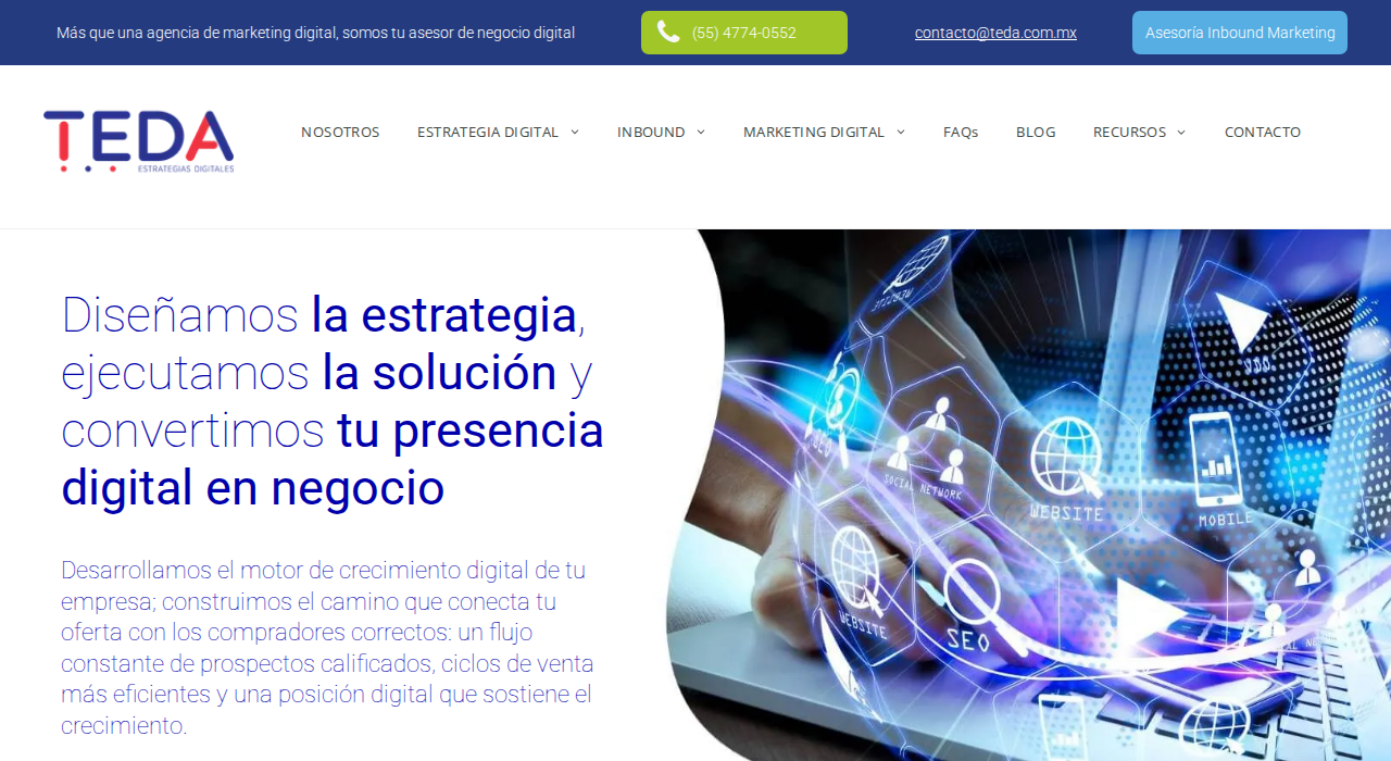Captura de la web de teda