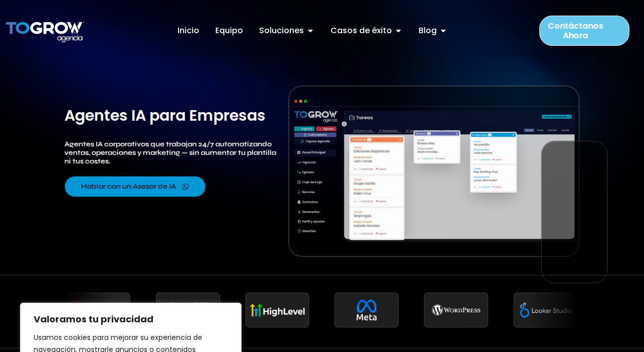 Captura de la web de togrow