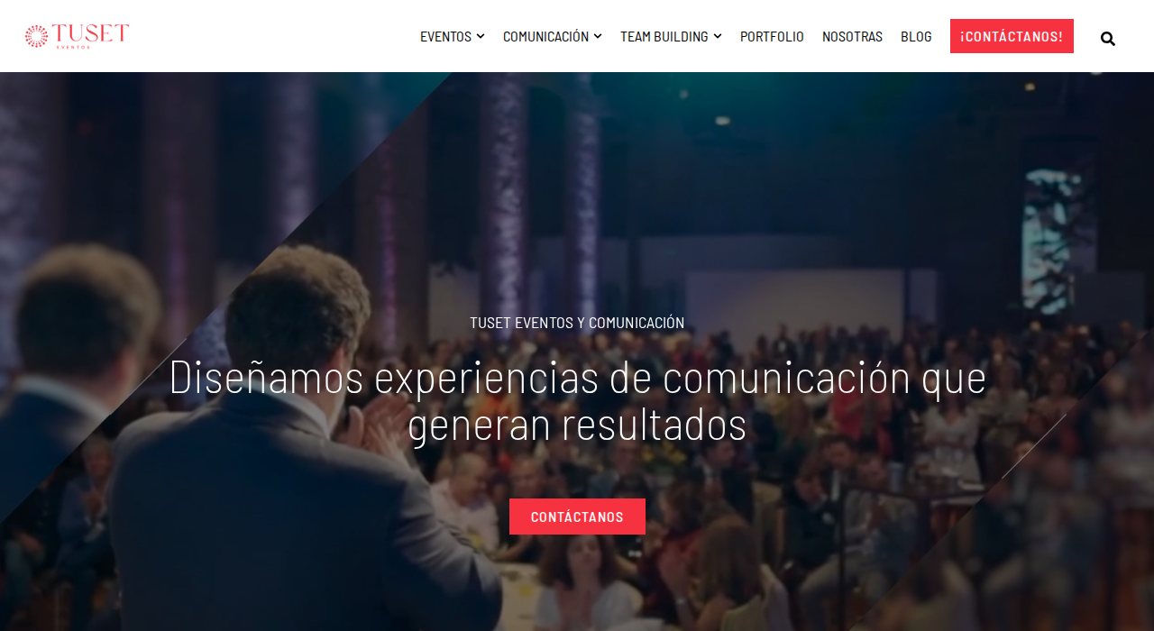 Captura de la web de tuset-eventos