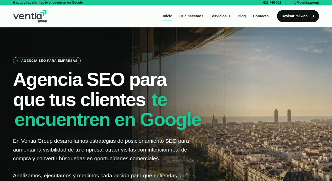 Captura de la web de ventia-group